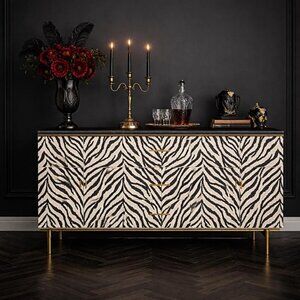 Zebra print wallpaper with black & white stripes